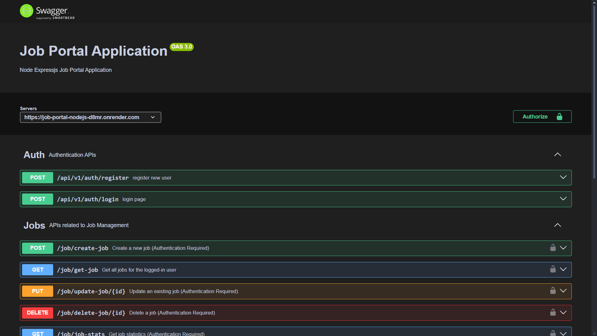 Job Portal Backend API